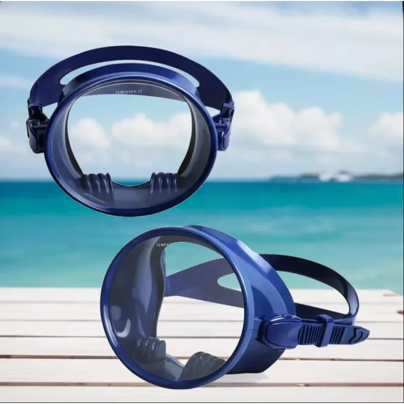 

Anti Fog Diving Goggles Diving Goggles HD Tempered Glass PVC Oval Shape Single Lens Scuba Goggles for Fisherman Black