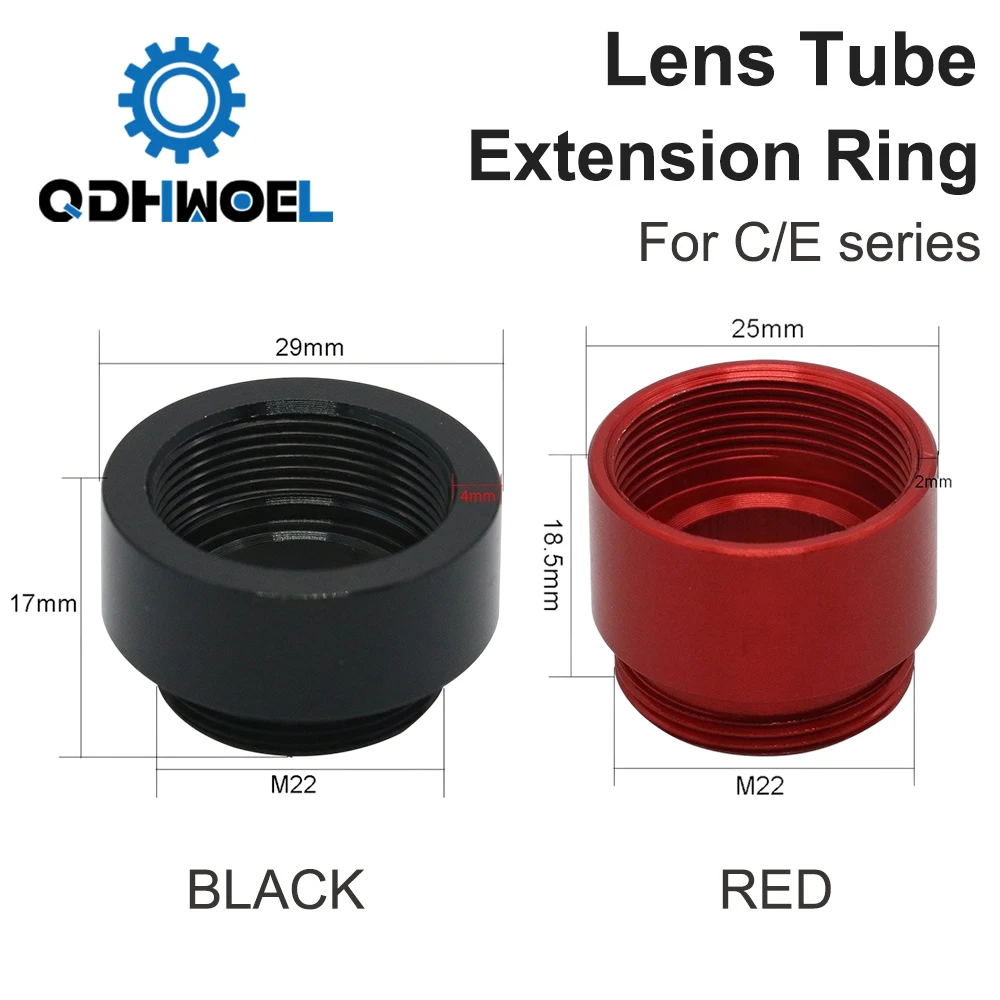 QDHWOEL E Series Lens Tube Extension Ring CO2 O.D.25mm Lens Tube for D20 F63.5mm/127mm Lens for CO2 Laser Cutting Machine