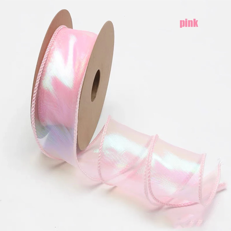 판타지 피쉬테일 원사 꽃 포장 선물 상자 장식 리본, 수제 DIY 베이킹 리본, 길이 9 m, 4cm 너비