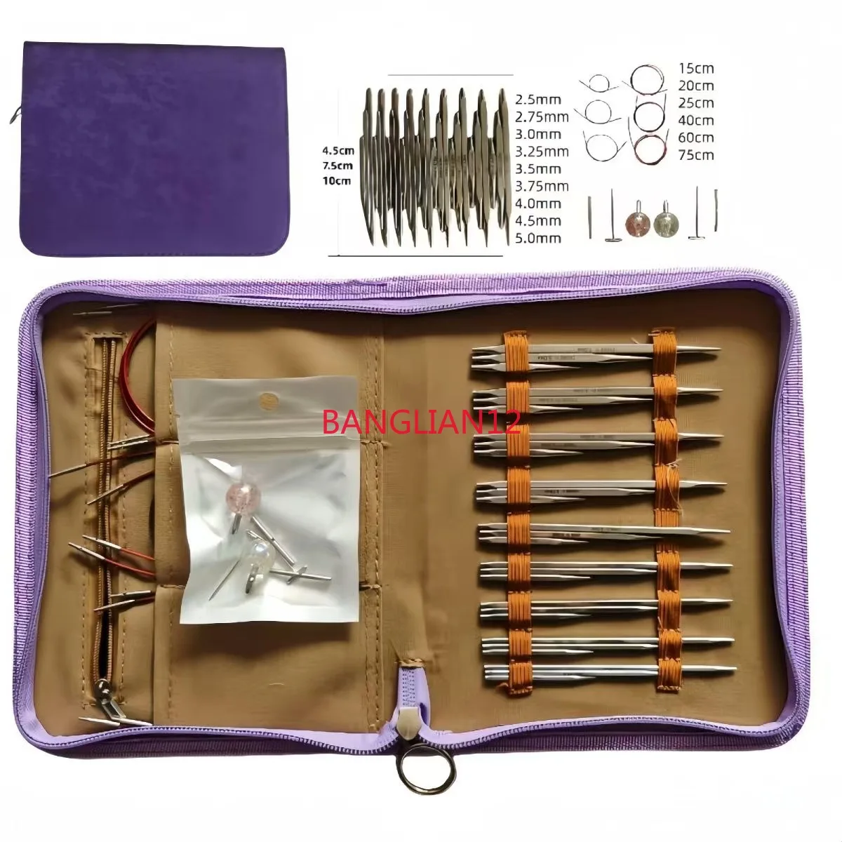 

Stainless Steel Guidelines Removable Ring Knitting Sweater Full Knitting Tool Set