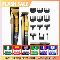 Hatteker Men's Hair Clipper Set 2 Rechargeable Electric Shaver Body Hair Trimmer Professional Hair Cutting Machine for Men