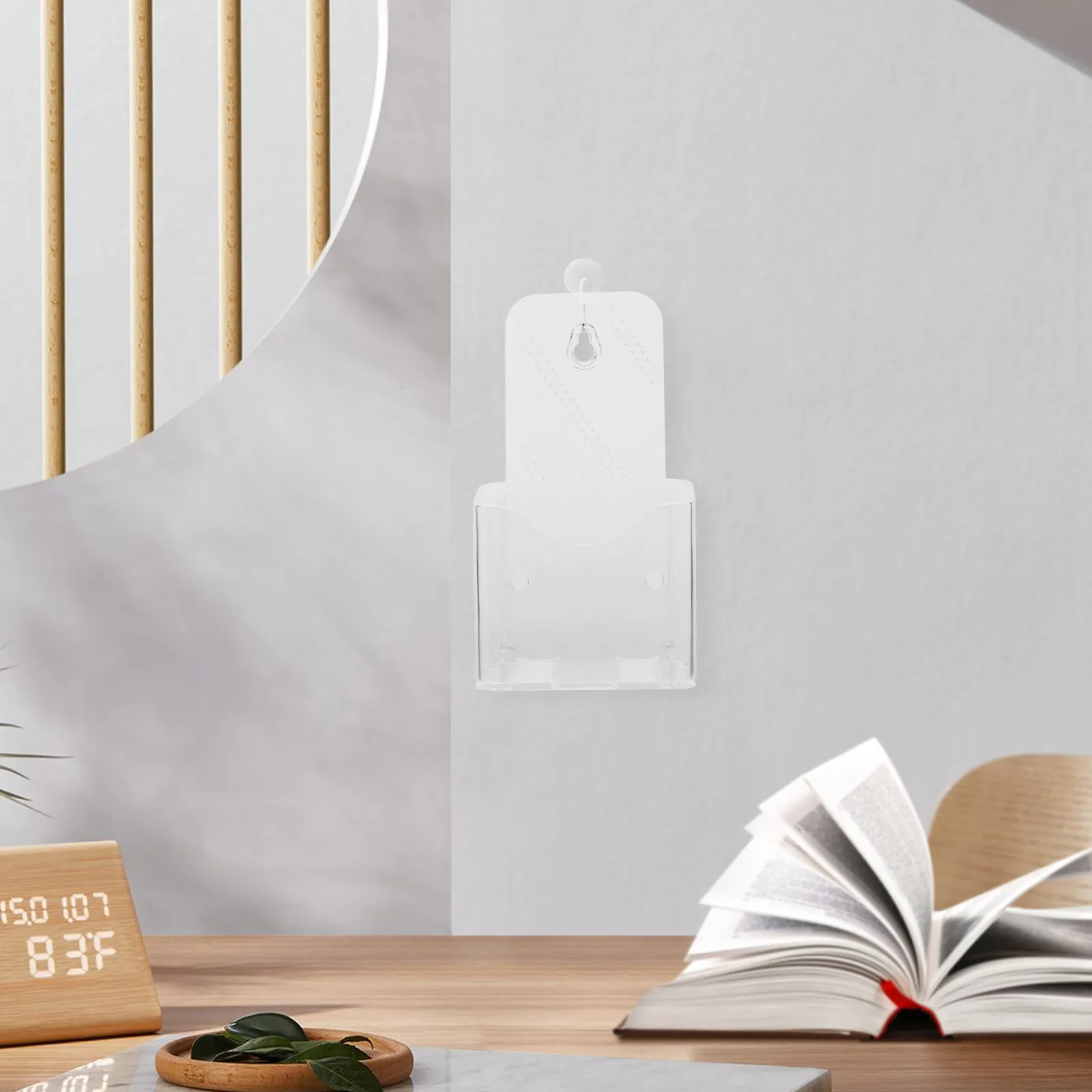2Pcs Acrylic Transparent Wall Mounted Brochure Holder Desk Booklet Organizer File Display Stand Document Storage Rack