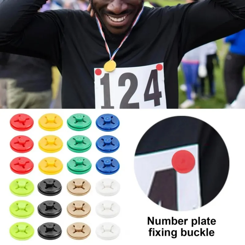 24Pcs Colorful Running Bib Clips Fixing System High Quality Race Number Buckle Running Bib Fasteners Holders Running Accessory