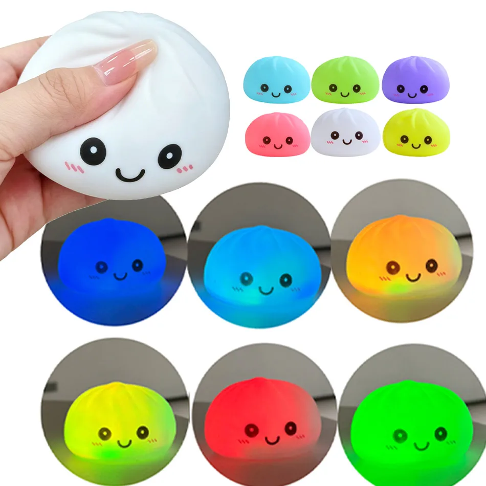 Niedliche, farbenfrohe, leuchtende, lebensmittelförmige Dumpling-Squishy-Spielzeuge für die Ambientebeleuchtung im Schlafzimmer, die Ihr Alltag aufhellen.