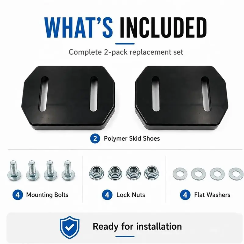 Snow Blower Skid Shoes 784-5580 Reversible Slide Replacement For MTD Troy-Bilt Cub Cadet Two-Stage Snowblowers Models