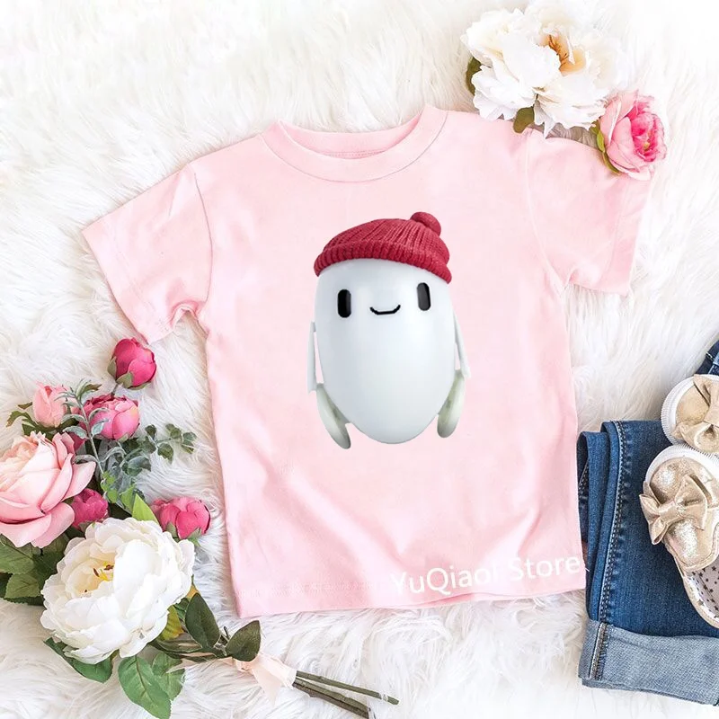 

Cute Cartoon Rons Gone Wrong Print Tshirt Baby Toddler Kids Girl Pink T-shirt Lovely Short Sleeve Casual Graphic T Shirts Gift