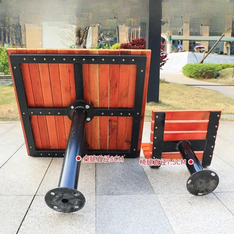 Outdoor chess board table and chair community overhead layer activity leisure square chair outdoor tree seat seat stool combinat