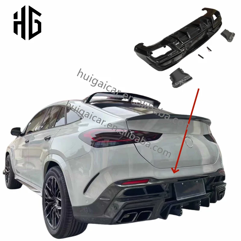 

New Product X167 LD Style Carbon Fiber Rear Diffuser Exhaust Tips Body Kit For 2025 Benz GLE Coupe Trunk Lid Spoilers