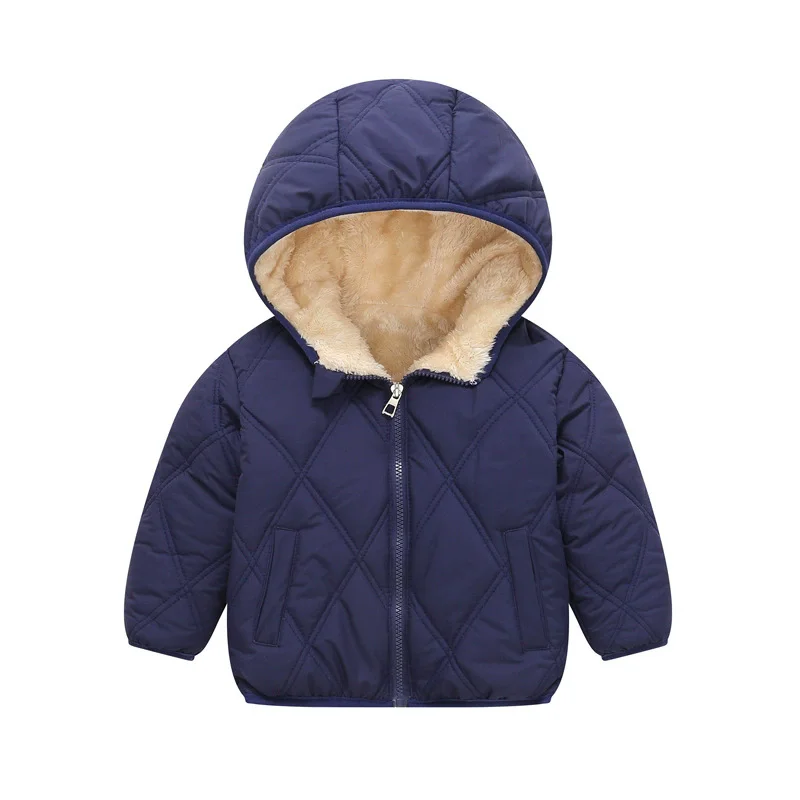 Kids Hooded Padded Coat Winter Warm Fluff Lightweight Jacket For Toddler Boys Girls Coats Children Thick Snowsuit