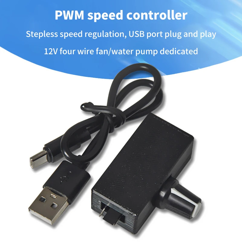 DIY Water-cooling Cooling PWM Speed Controller 4Pin Fan Speed Controller TYPE-C USB Interface Power Supply