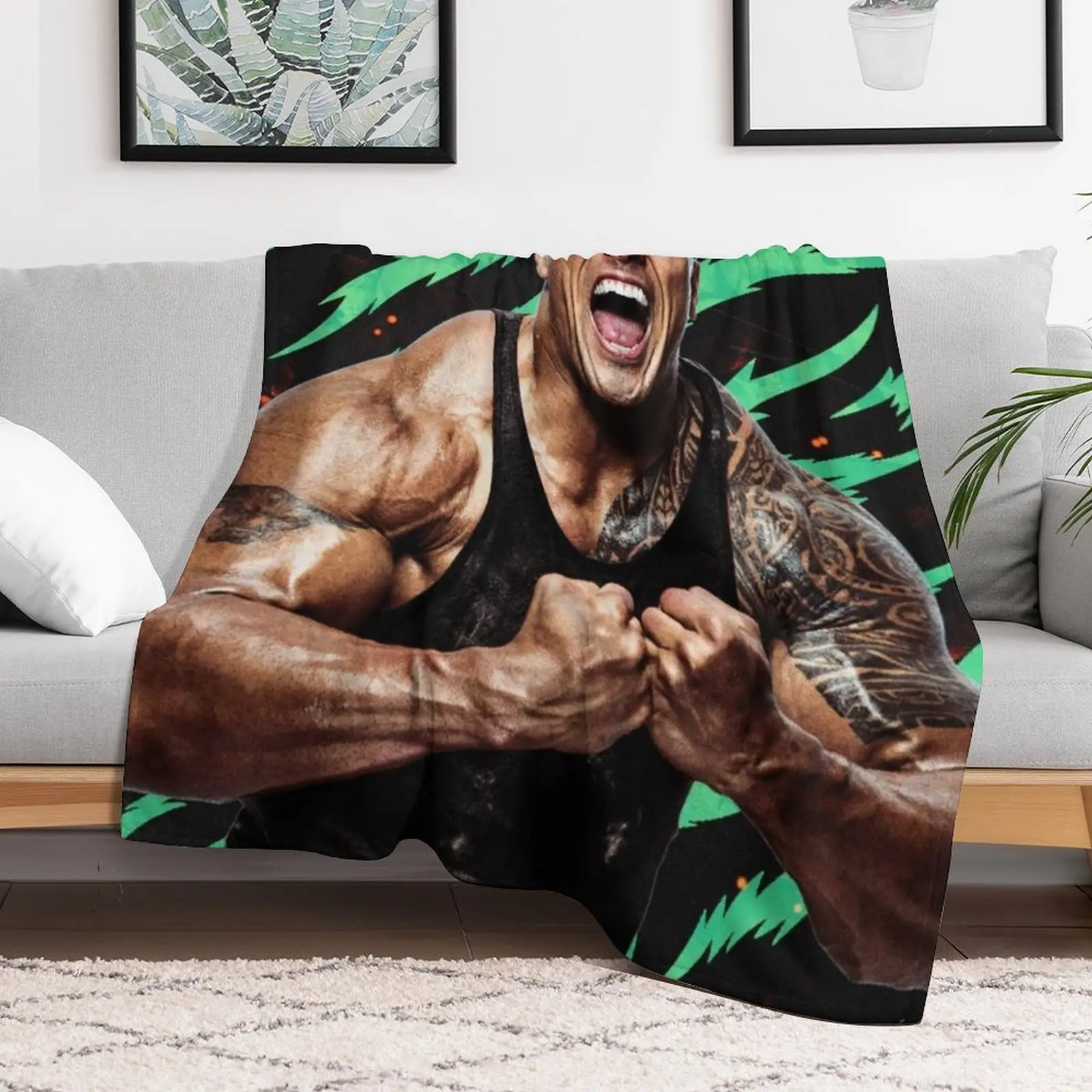 dwayne johnson Throw Blanket Stylish Warm Blanket for Living Room Bedroom