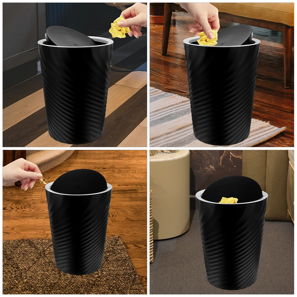 

12л черный мусорный бак с крышкой для ванной комнаты, кухни, спальни, гостиной, мусорное ведро, мусорные баки, бытовые пластиковые качели