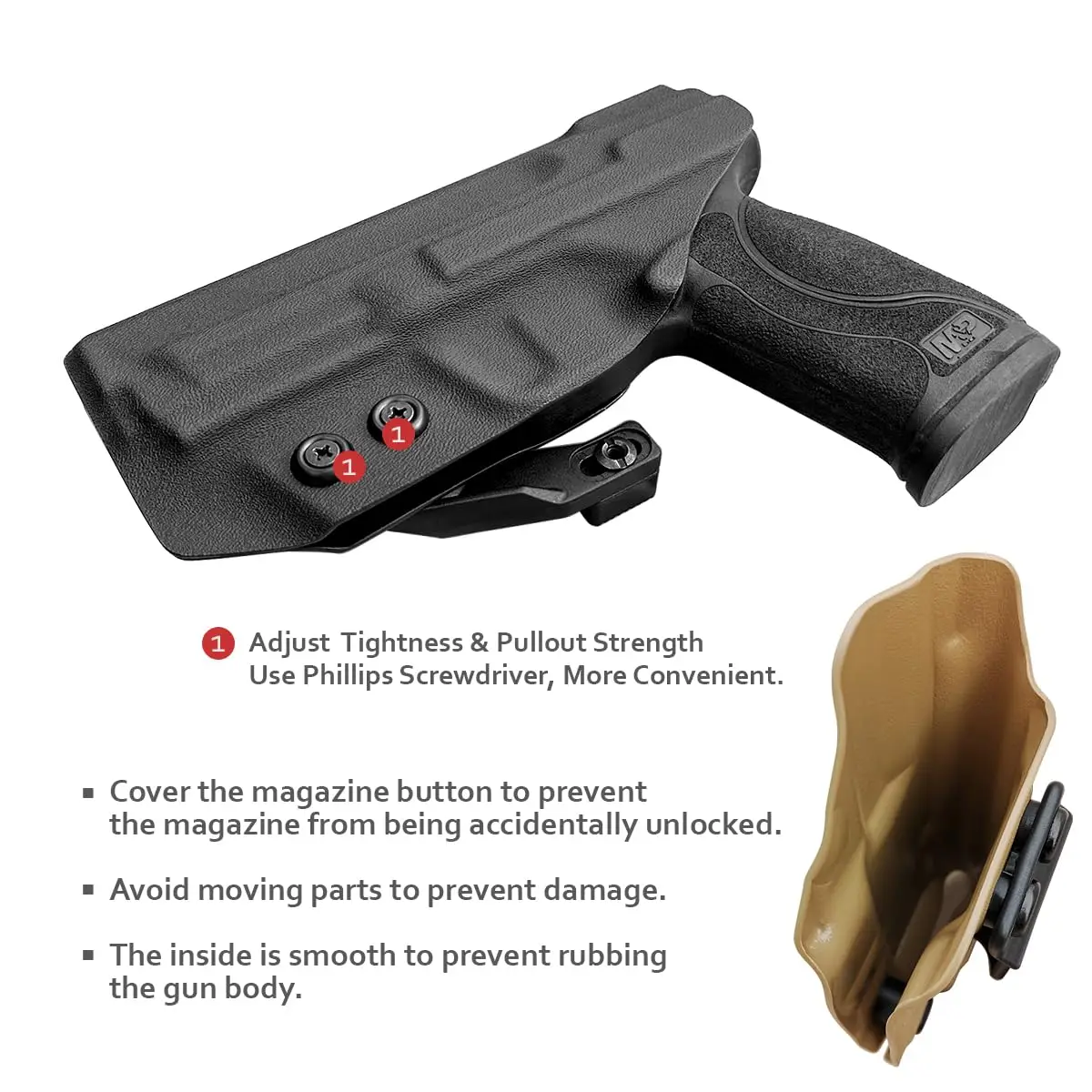 POLE.CRAFT M&P 2.0 9mm Holster Claw IWB KYDEX for Smith & Wesson M&P 9mm M2.0 4\