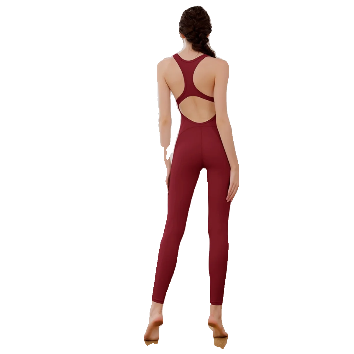 Poyang Women's High Elastici One-Piece Yoga Suit Airborne Tight Fitting Bodysuit Butt Lifting a Nylon Gym Fitn