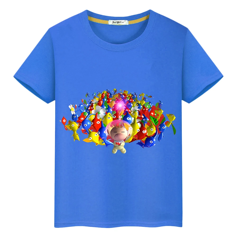 

Summer clothes Pikmin cartoons Print T-shirt 100%Cotton Short Tops boy girl anime Tees pride tshirt y2kCute Tshirt kid Day gift