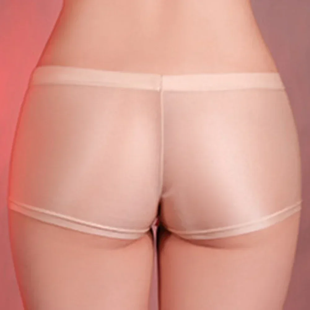 Sexy Mannen Sissy Boxers Ultradunne Transparante Ondergoed Olie Glanzend Zakje Slipje Gay-Man Effen Trunks Verleiding Erotische onderbroek