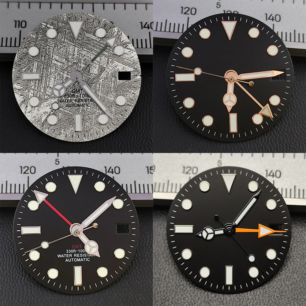 GMT Dial Hands Blue Green/Green Luminous NH34 GMT Watch Hands Fits for NH34 Automatic Movement Watch Accessories Watch Hands image 2