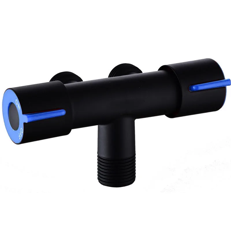 304 Stainless Steel 1 In 2 Out Double Handle Double Control Single Cold Spray Gun Faucet Paint Washing Machine Mop Pool Faucet