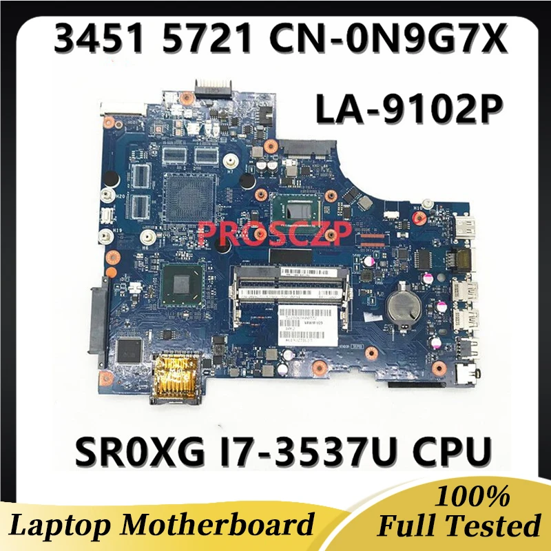 CN-0N9G7X 0N9G7X N9G7X Mainboard For DELL 3451 5721 Laptop Motherboard VAW11 LA-9102P W/SR0XG I7-3537U CPU HM76 100% Full Tested