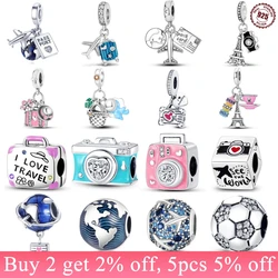 PANPOKI HOT 33 Style 925 Sterling Silver Charms Travel Series ciondolo perline per bracciali e braccialetti Pandora gioielli donna fai da te