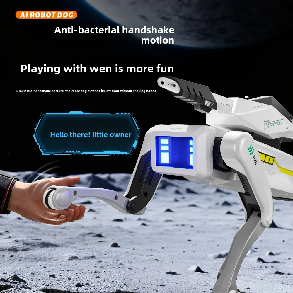 Inteligentny robot pies RC z AI, interaktywny, sterowany głosem, programowalny, śpiewający, tańczący, zabawka dla dzieci, sterowany aplikacją i pilotem.