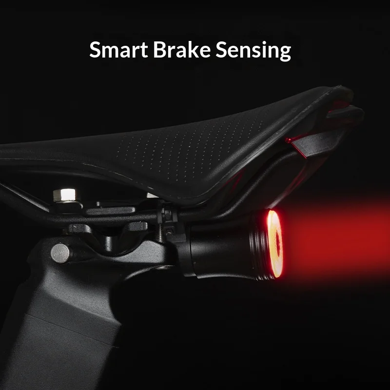 Bicycle Tail Light Intelligent Smart Brake Sensing Bike Taillight Type-C Charging Night Cycling Warning Light Bike Accessories