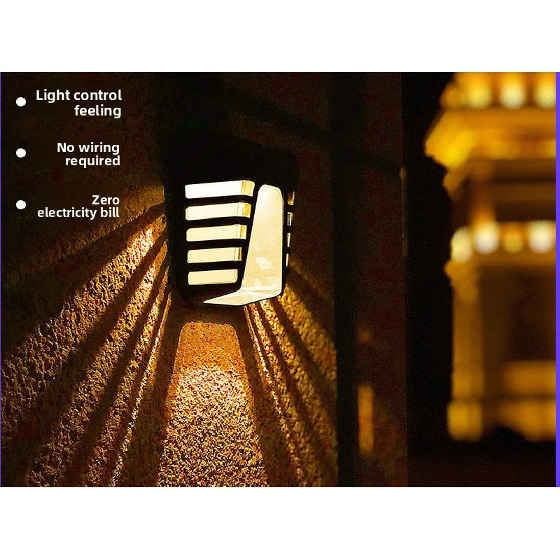 

Outdoor Garden Solar Fence Panel Plate with New Light for Home Use Lighting Waterproof Wall Lamp Fitting