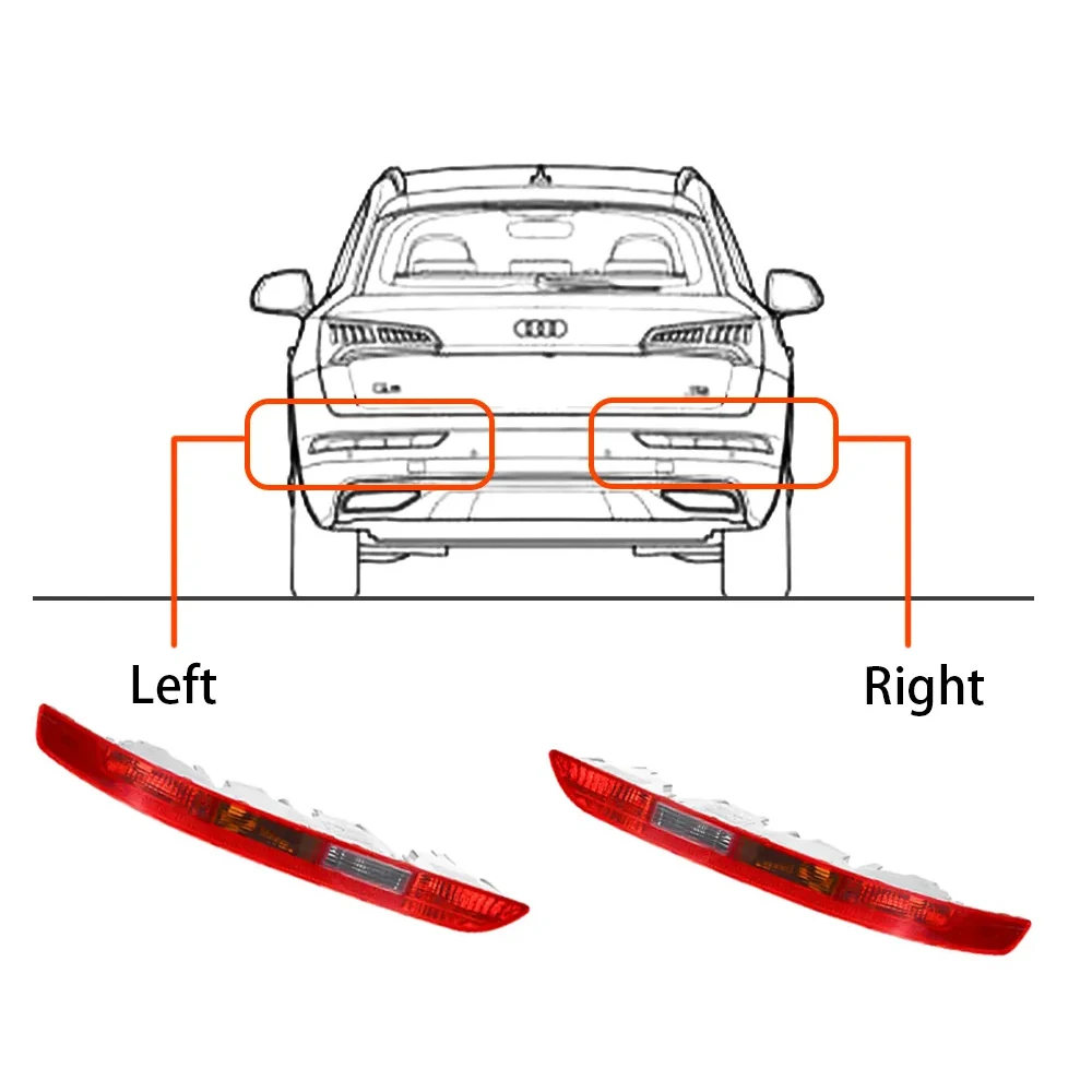 Car Taillight Rear Bumper Tail Light Cover Fit for Audi Q5 2009 2010 2011 2012 2013 2014 2015 2016 Without bulbs