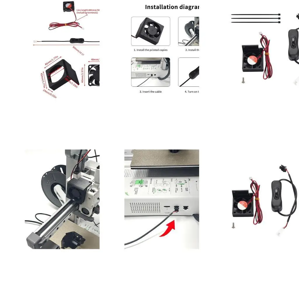 

Y1UB Точный охлаждающий вентилятор 40x40 мм для -принтера.