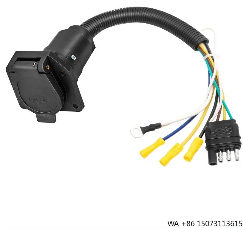 4 Pin to 7 Pin Trailer Light Connector Adapter Provides Standard 7-pin Rv Blade Trailer Connection Adapting for Versatile Towing