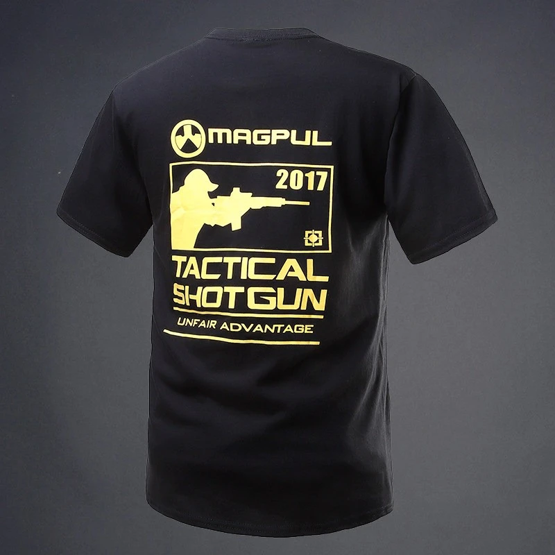 Camiseta Tática Masculina Magpul, Casual de Algodão com Manga Curta, Camiseta Gráfica Tática Unfair Advantage Gun