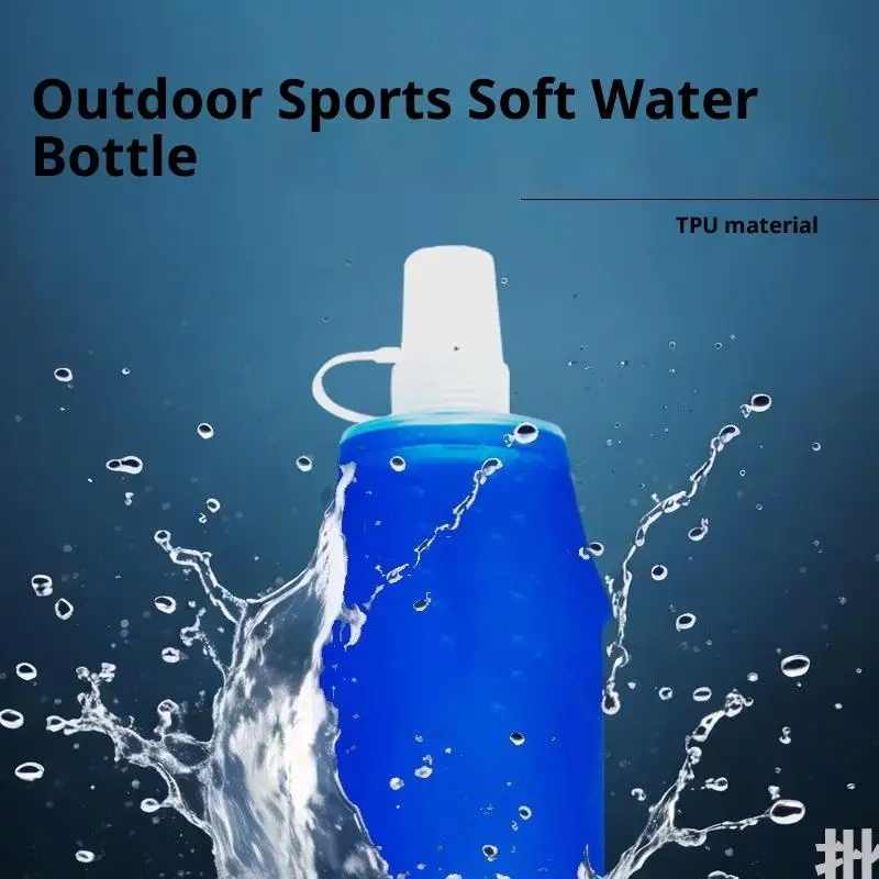 Folding Water Bottle TPU Collapsible Soft Flask Outdoor Sport Hiking Camping Running Portable Soft Water Bottle view 2