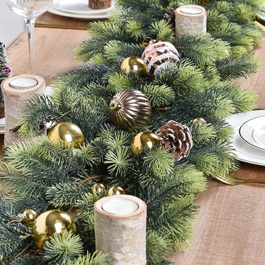 1Pc Artificial Green Plants Christmas Tree Garland Home Party Decorative Outdoor Yard Pine Tree Rattan Hanging Hot Sale Products