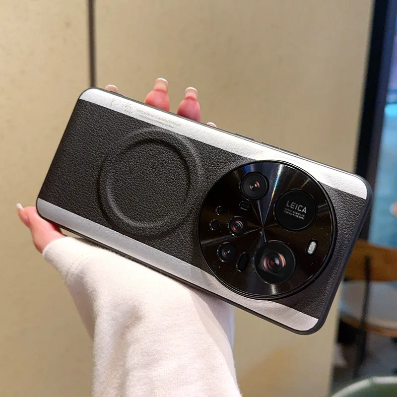 

Кожаный магнитный чехол для зарядки премиум-класса для Xiaomi 15 Ultra/Pro 13 14 Ultra, металлическая защита для камеры, противоударный чехол