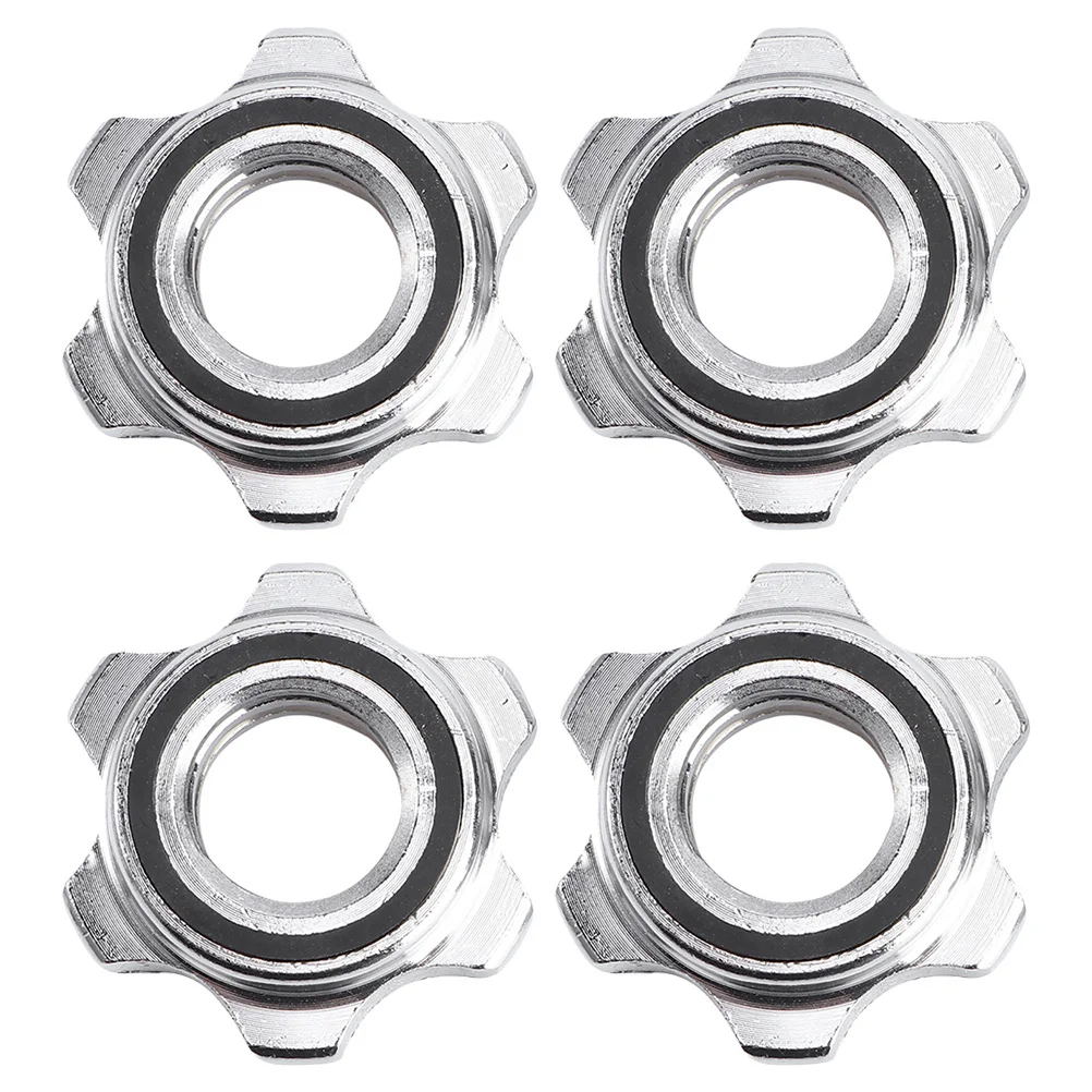 

4Pcs Anti-Slip Barbell Collars Cast Iron - Collar Nuts Secure Dumbbell Weights Fitness Strength Accessories