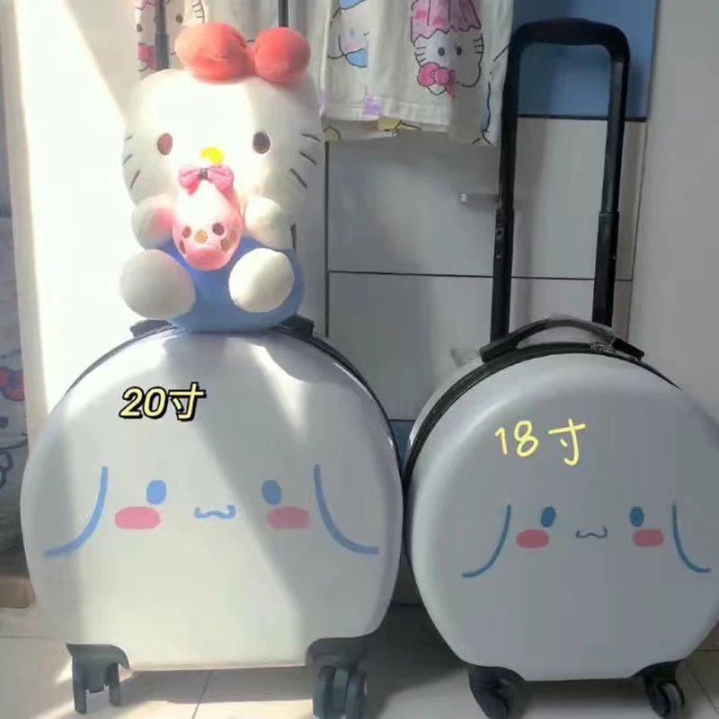 Sanrio Kawaii Mini 20 Inch Cinnamoroll Suitcase Student Kuromi 18 Inch Anime Universal Wheel Trolley Case Peripheral Products