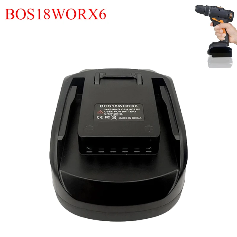 Für Bosch 18 V BAT618 Li-Ion-Akkus, die für Worx 20 V 6 Pin Akku, kabellose Elektrowerkzeuge, BOS18WORX6 Akku-Adapter umwandeln