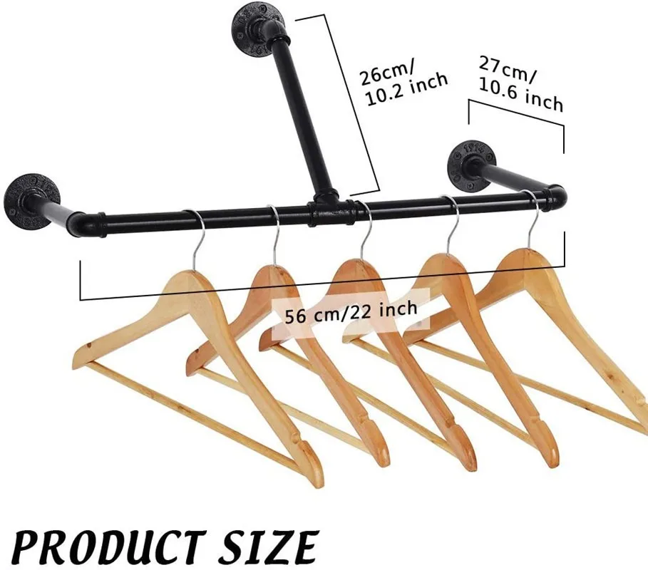 

Clothes Rack Wall Mounted Garment Rack Clothes Hanging Rod Bar Laundry Storage Organizer Rack Holder