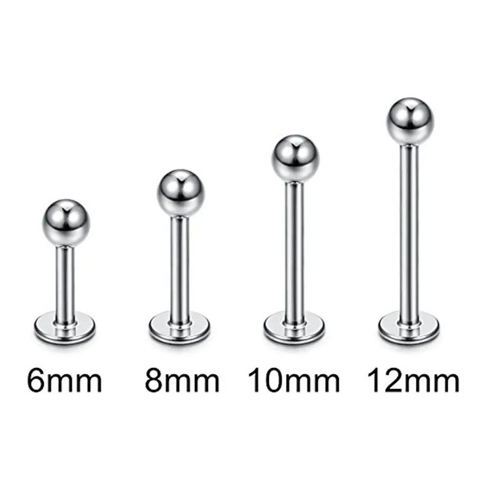 15PC/set Stainless Steel Lip Rings Labret Nose Studs Piercing Labret Monroe Nose Studs Ear Tragus Helix Earring 6/8/10mm