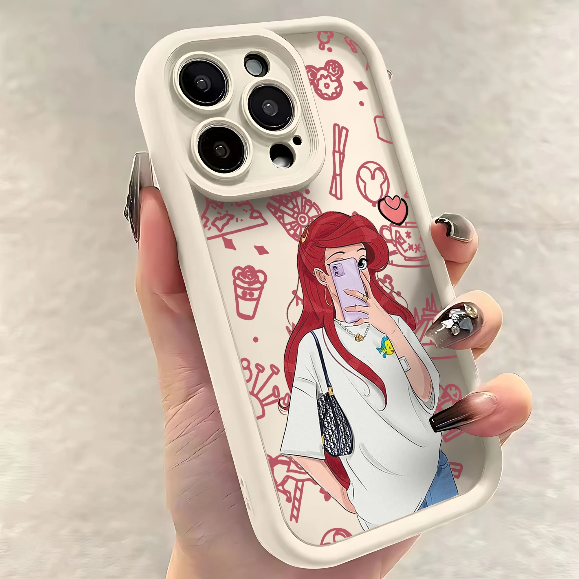 Casing ponsel perempuan putri Disney untuk Samsung S24 S23 S22 S21 S20 Note 20 FE Plus Ultra 5G sampul TPU silikon lembut