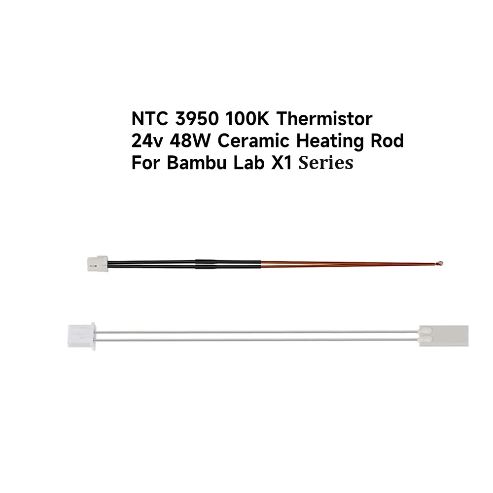 

Керамический картридж нагреватель 24 в 48 Вт для Bambu Lab X1 X1-Carbon Combo P1P 3D принтер 100K NTC 3950 датчик температуры термистора