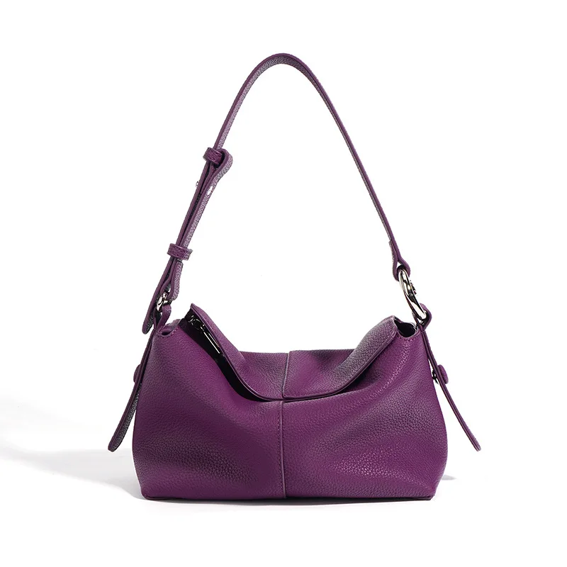 

Natural Leather Pillow Bag High Quality Soft Cowhide Camera Underarm Bag Casual Shoulder Crossbody Women Purse