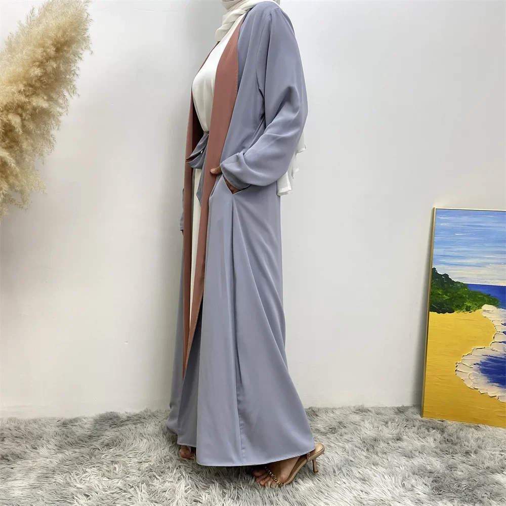 Reversível aberto abaya muçulmano feminino aberto quimono cardigan maxi vestido turquia kaftan árabe islâmico longo robe dubai eid ramadan abayas