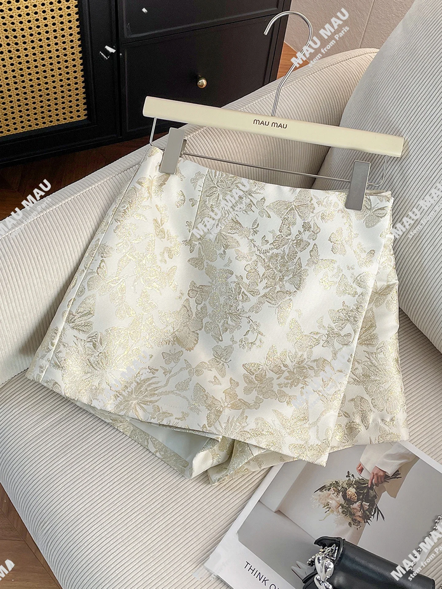 

New Chinese Sle Heavy Embroidery Asymmetrical Skirt High Waist A-Line Skirt Polyester Fiber Gored Skirt Summer 2025