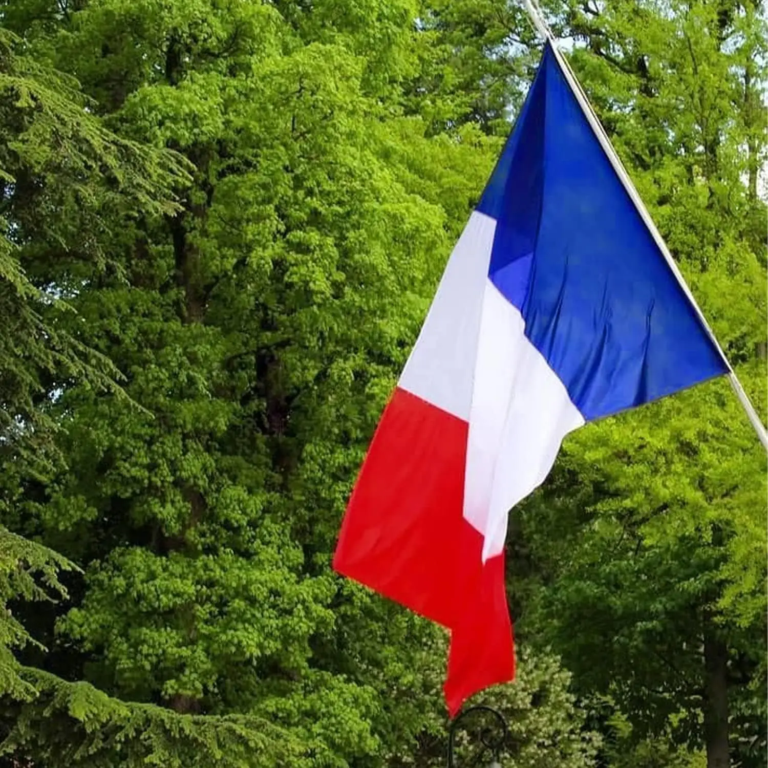 FLAGLINK 90x150 CM Double Sided Heavy Duty 210D Nylon French National Country Flags with Sewn Stripes 4 Stitch He