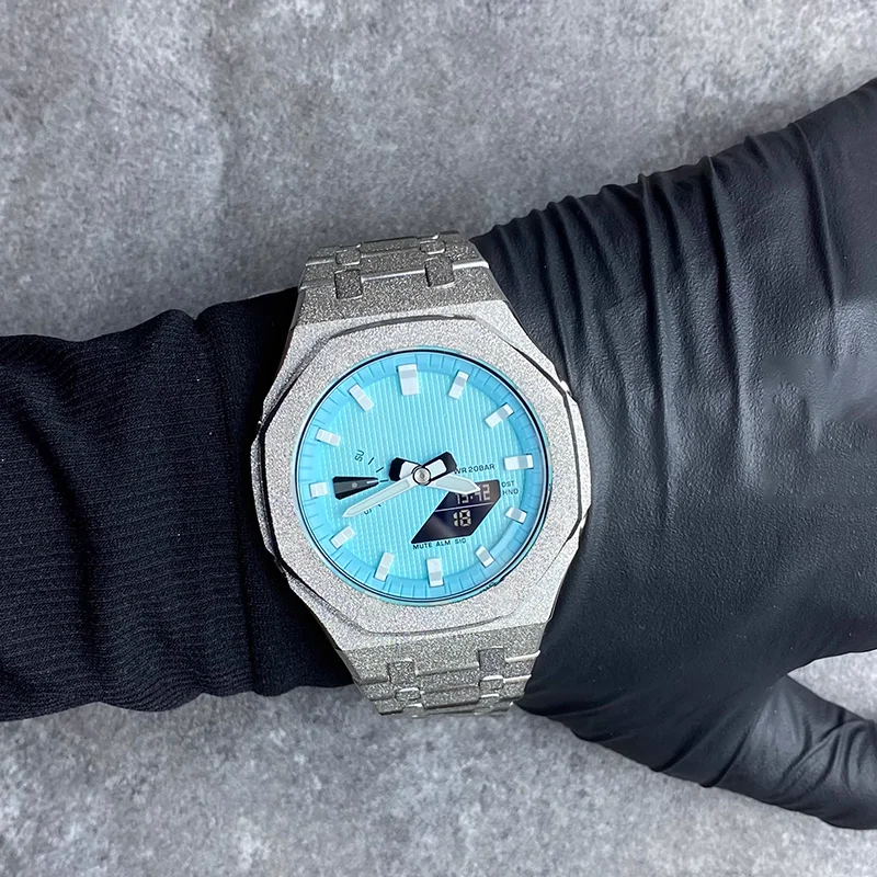 Correa de reloj GA-2100 para Cassie, correa de reloj G-Shock GA2100 GA2110, conjunto de reloj, brazalete de metal 316, herramienta de modificación de caja, accesorios