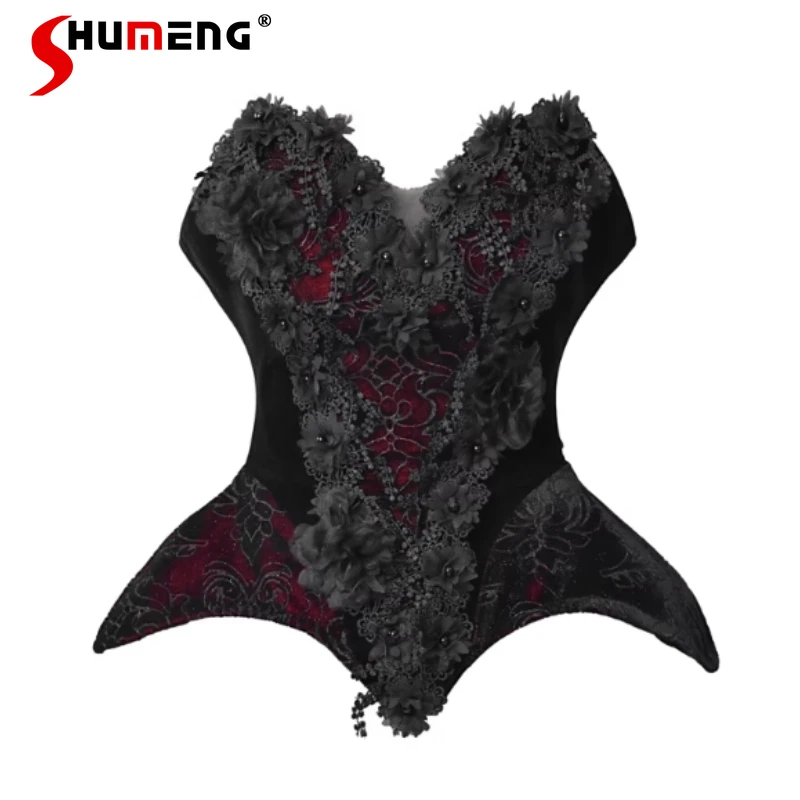 

2025 Autumn New Y2k Velvet Tub Top Halloween Party Special Design Short Camisoles Women's Elegant Slim Fit High-waisted Slings
