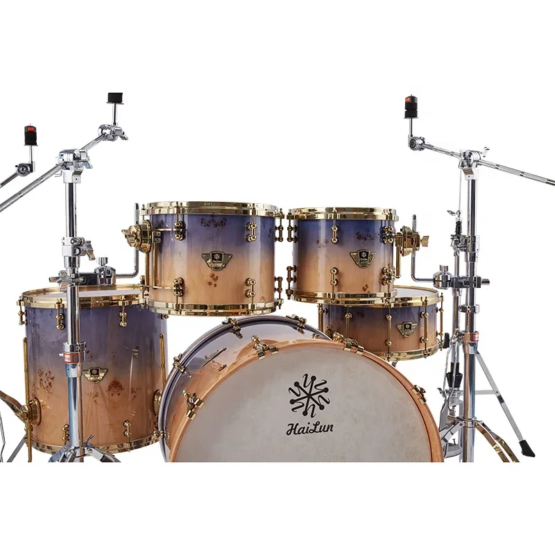 Hailun Artist Series Popular Burl Jazz Drum Set 5 Drums 4 Cymbals Children Adult Beginners Musical Percussion Instruments