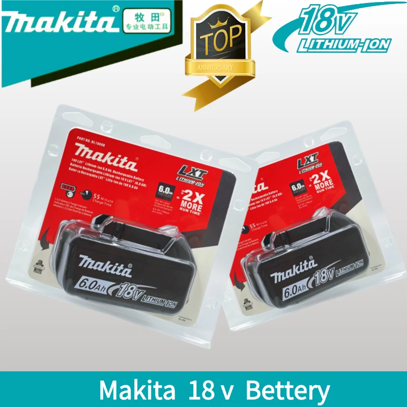 Original For Makita 18v 6Ah Rechargeable Lithium Ion BL1850  Makita 18 v Battery BL1830BL1840 Power Tool Battery With Charger