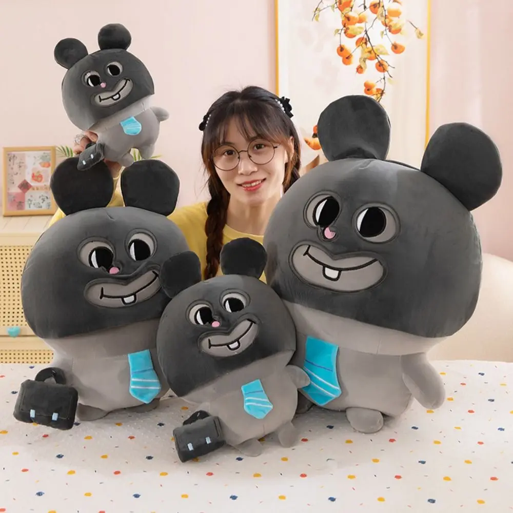 

Children Toys Big Mouse Rat Plush Toy Embracing Flowers Backpack Stuffed Mouse Doll Cute Grey Animal Plush Pillow Home Decor